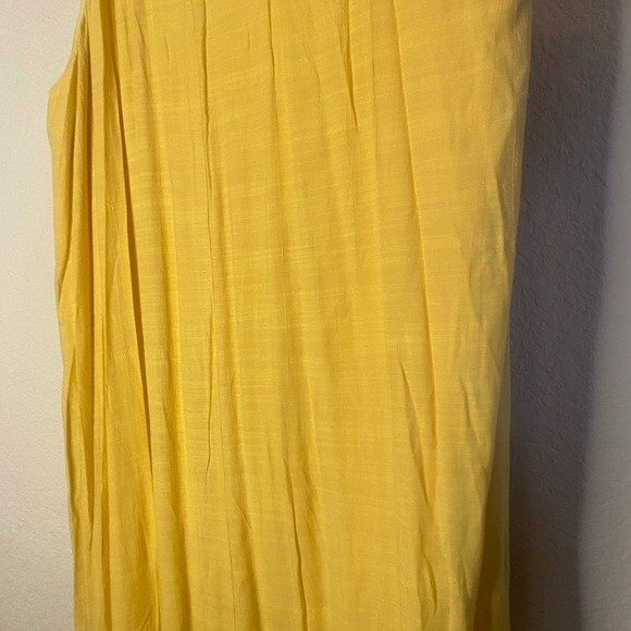new Nine West long maxi boho yellow tie front tank halter peasant XL boho city - Picture 9 of 16